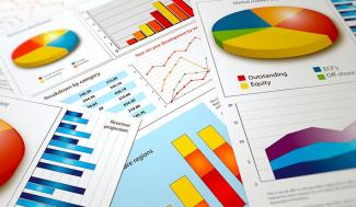 various pie charts and graphics for business